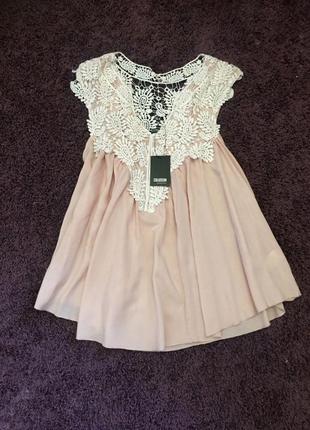 Топ, блуза, мереживо, нова, вільного крою