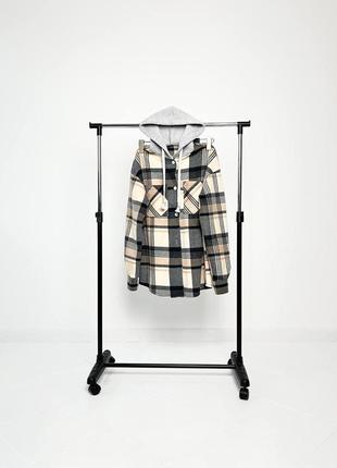❣️ женская теплая рубашка в клетку флис с капюшоном