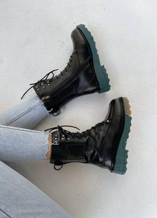 Черевики off white black fur boots (no logo)4 фото