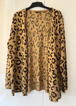 Кардиган светр акриловий світло коричневий animal принт la mode