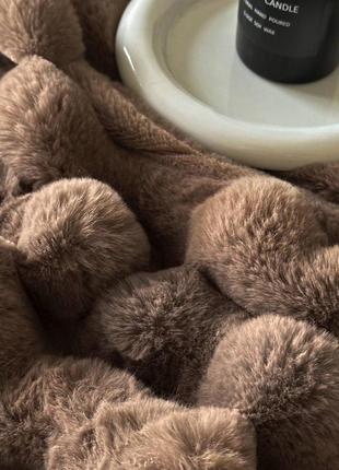 Двухсторонний плед-покрывало королевская шиншилая кролик полоска