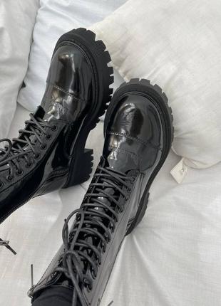 Черевики balenciaga tractor boots lacquer8 фото