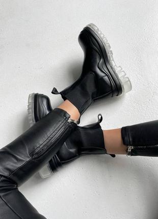 Черевики bottega veneta boots clear sole (no logo)8 фото