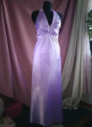 Лавандовое длинное платье1 фото