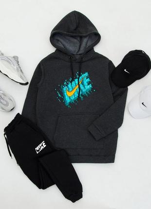 ❄️ зима. спортивний, утеплений костюм на флісі nike