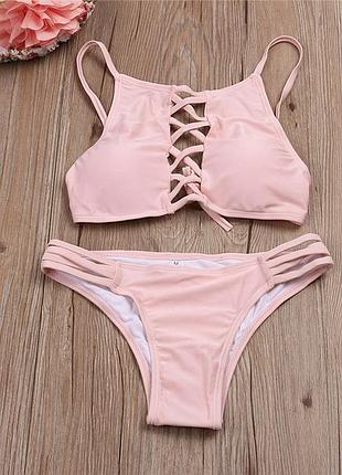 Стильний пудровий купальник, хакі!! розміри! зимова ціна}