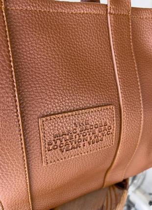 Сумка эко кожаная marc jacobs tote bag brown mini8 фото