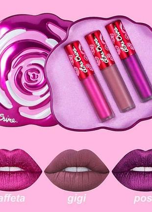 Lime crime fuchsia rose kit набір матових помад