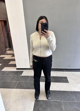 Укорочена кофточка джемпер лонгслів на блискавці calvin klein оригінал