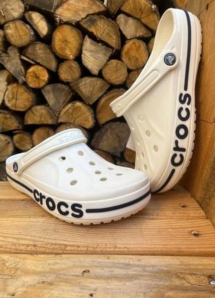 Чоловічі крокси сабо crocs bayaband white1 фото