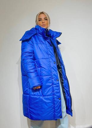 Женская зимняя объемная куртка 🔵2 фото