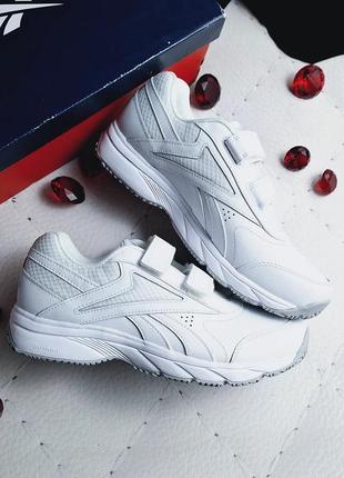 Reebok оригінал шкіряні білі кросівки на застібках-ліпучках3 фото