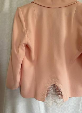 Пиджак patrizia pepe розовый жакет с кружевом