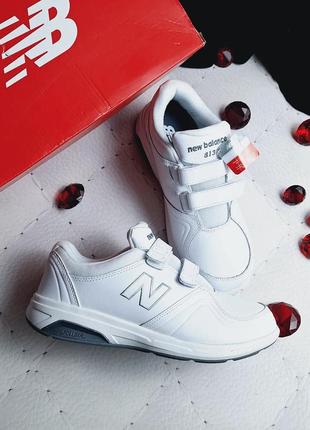 New balance оригинал белые кожаные кроссовки на липучках на широкую стопу2 фото