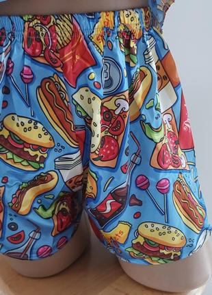 2-162 жіноча піжама фаст фуд комплект маєчка шорти женская пижама fast food5 фото
