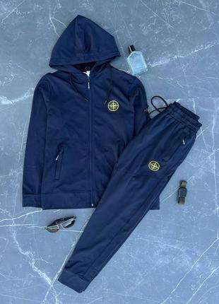 Чоловічий спортивний костюм / якісний костюм stone island в темно-синьому кольорі на кожен день3 фото