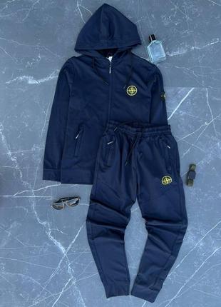 Чоловічий спортивний костюм / якісний костюм stone island в темно-синьому кольорі на кожен день6 фото