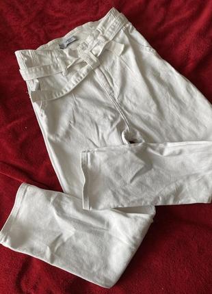 Белые джинсы с ремнем, турция1 фото