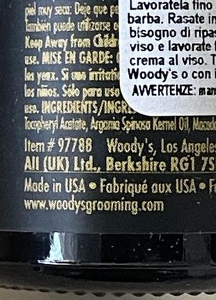 Olio per barba e tatuaggi woody`s beard &amp; tattoo oil 30 ml5 фото