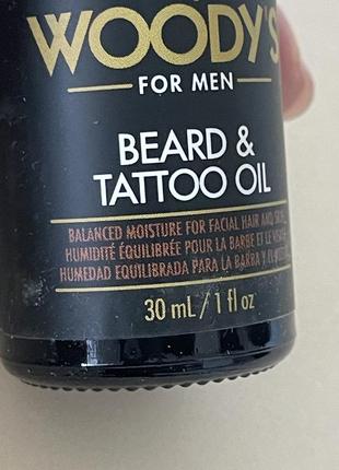 Olio per barba e tatuaggi woody`s beard &amp; tattoo oil 30 ml3 фото