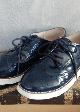 Лакированные туфли лоферы 37 размер zara зара оксфорды подростковые