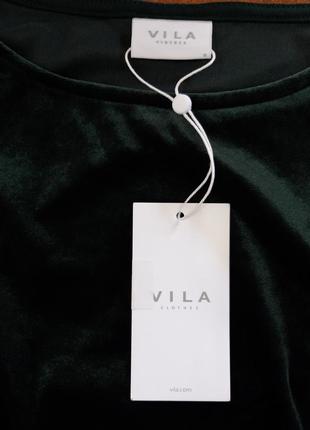 Изумрудное велюровое платье vila размер s6 фото