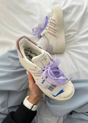 Жіночі кросівки adidas superstar bonega “purple macaroon”3 фото