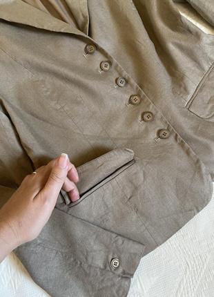 Жакет женский лляной пиджак женский лен коричневый kaliko2 фото