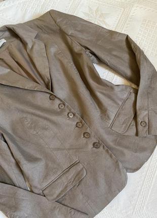 Жакет женский лляной пиджак женский лен коричневый kaliko4 фото