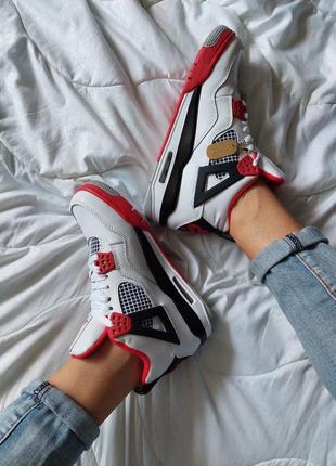 Кросівки nike air jordan retro 4 fire red7 фото