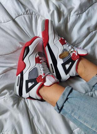 Кросівки nike air jordan retro 4 fire red1 фото