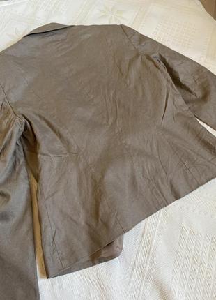 Жакет женский лляной пиджак женский лен коричневый kaliko9 фото