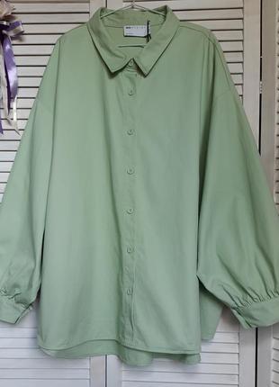 Стильная, оверсайз рубашка мятного цвета, плотный хлопок, большого размера asos5 фото