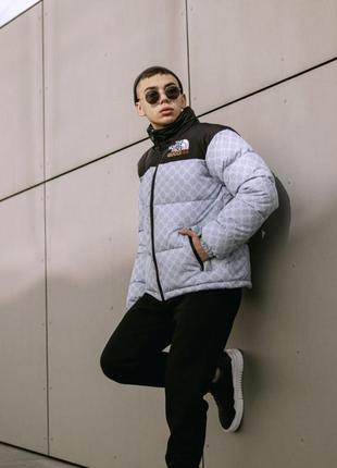 Куртка пуховик tnf gucci серая4 фото