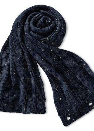 Комплект: шарф+повязка+перчатки. вязки в косы, вкрапления золотой нити2 фото