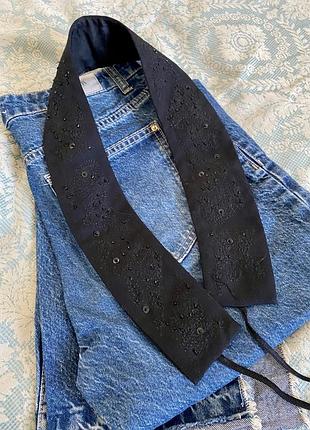 Вінтажний пояс ремінь обшитий бісером