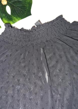 Черная шифоновая блуза с объемными рукавами р.42-447 фото