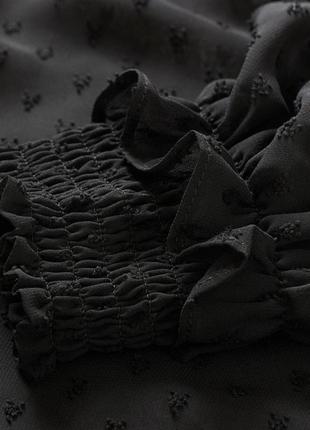 Черная шифоновая блуза с объемными рукавами р.42-446 фото
