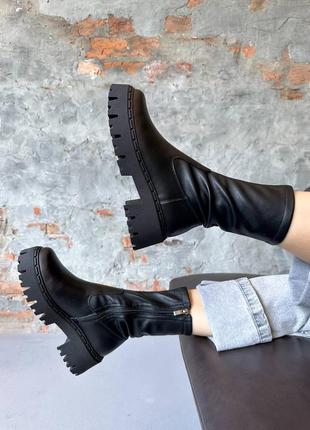 Ботинки женские кожаные, зимние, натуральная кожа, фабричные, черные1 фото