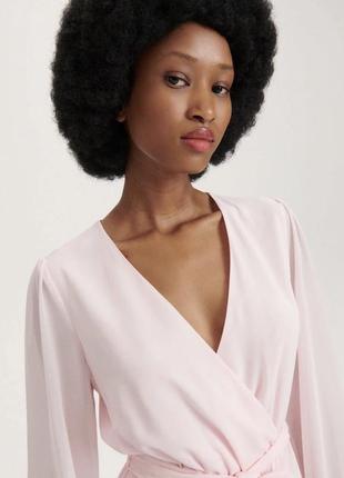 Розовое платье с асиметричным низом4 фото