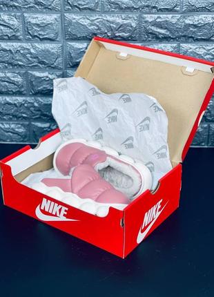 Nike тапки женские / подростковые розовые теплые размеры 35-414 фото