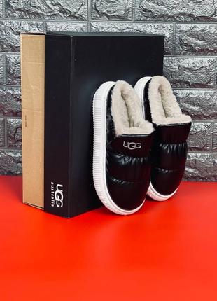 Ugg australia женские или подростковые тапочки черные с белой подошвой размеры 35-443 фото