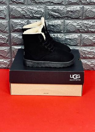 Ugg australia чорні жіночі / підліткові уггі на шнуровці розміри 35-414 фото