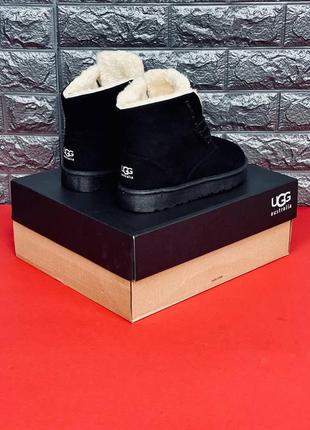 Ugg australia чорні жіночі / підліткові уггі на шнуровці розміри 35-417 фото