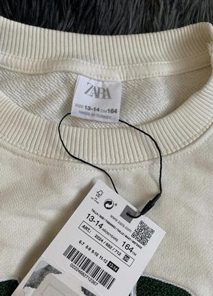 Свитшот zara 13/14 лет, свитшот с надписью батник zara, свитшот zara свитшот с надписьюью на 13/14 лет6 фото