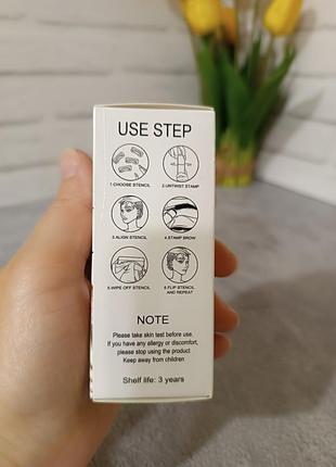 Штамп- пудра для бровей jaysuing eyebrow shaping hairline powder тон dark brown