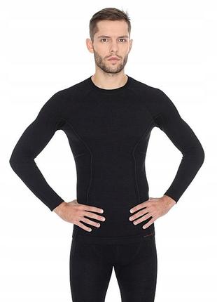 Футболка с длинным рукавом brubeck active wool (ls12820) black l