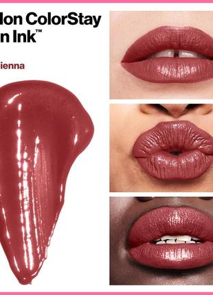 Оригінал revlon colorstay satin ink liquid lipstick помада для губ 005 silky sienna оригинал помада3 фото