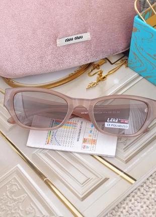 Красивые женские узкие солнцезащитные очки leke polarized кошачий глаз3 фото