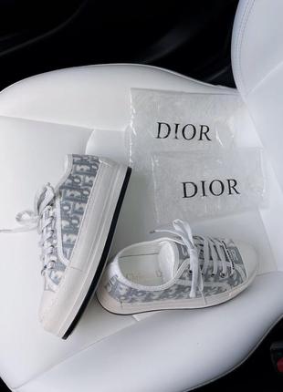 Кросівки в стилі dior b23 white grey platform premium
